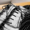 Clearance Caporicci 1114 Alligator Oxfords Black