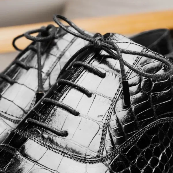 Clearance Caporicci 1114 Alligator Oxfords Black