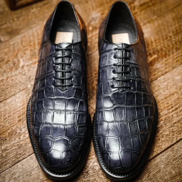 Hot Caporicci 5952 Alligator Oxfords Size 7 Grey