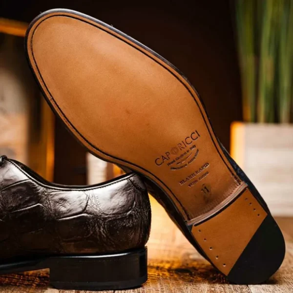 caporicci__alligator_oxfo_9-10.webp Best Sale Caporicci 5952 Alligator Oxfords Dark Brown Size 9 DarkBrown