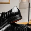 Clearance Caporicci 1114 Alligator Oxfords Black