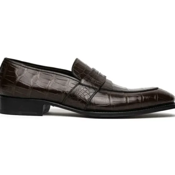 caporicci__alligator_penn_0.webp Store Caporicci 1208 Alligator Penny Loafers Brown DarkBrown