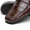 Cheap Caporicci 9961 Alligator Penny Loafers Castagno