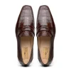 Cheap Caporicci 9961 Alligator Penny Loafers Castagno