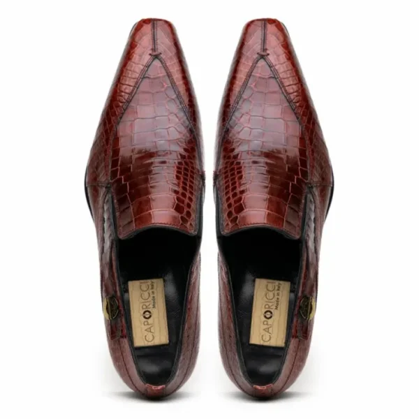 caporicci__alligator_spli_1-2.webp Discount Caporicci 203 Alligator Split Toe Loafers Size 15 Gold
