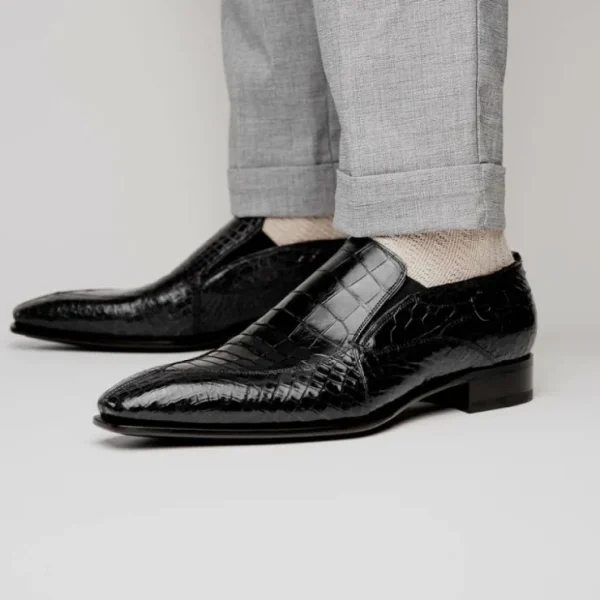caporicci__alligator_spli_12.webp Hot Caporicci 203 Alligator Split Toe Loafers Black