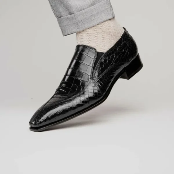 caporicci__alligator_spli_13.webp Hot Caporicci 203 Alligator Split Toe Loafers Black