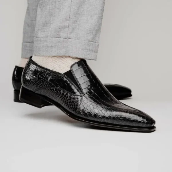 caporicci__alligator_spli_14.webp Hot Caporicci 203 Alligator Split Toe Loafers Black
