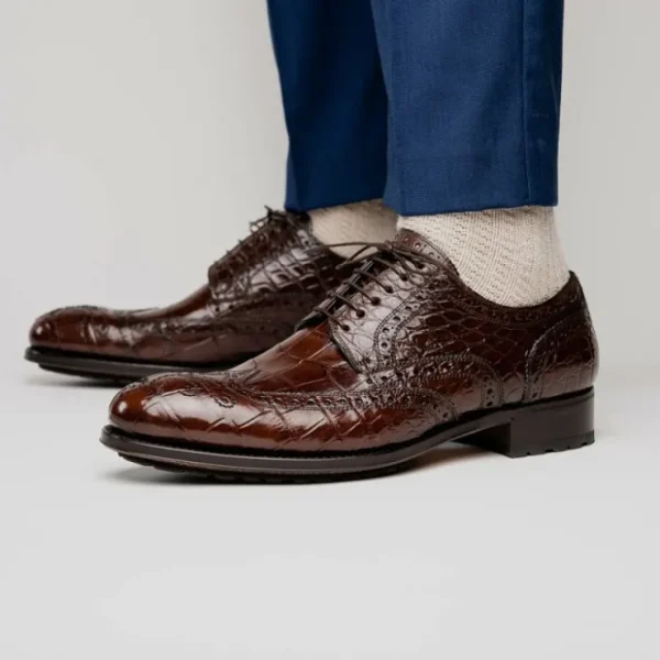 caporicci__alligator_wing_12-1.webp Online Caporicci 3318 Alligator Wingtip Shoes Castagno Burgundy