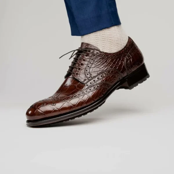 caporicci__alligator_wing_13-1.webp Online Caporicci 3318 Alligator Wingtip Shoes Castagno Burgundy