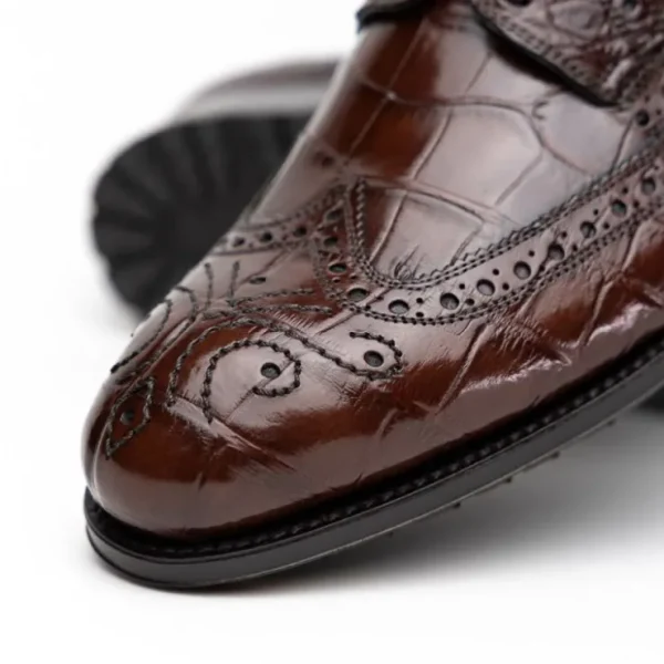 caporicci__alligator_wing_2-1.webp Online Caporicci 3318 Alligator Wingtip Shoes Castagno Burgundy