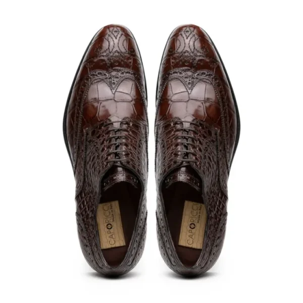 caporicci__alligator_wing_4-1.webp Online Caporicci 3318 Alligator Wingtip Shoes Castagno Burgundy