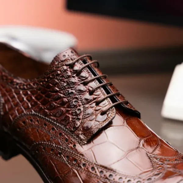 caporicci__alligator_wing_7-1.webp Online Caporicci 3318 Alligator Wingtip Shoes Castagno Burgundy