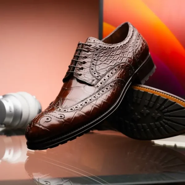 caporicci__alligator_wing_8-1.webp Online Caporicci 3318 Alligator Wingtip Shoes Castagno Burgundy