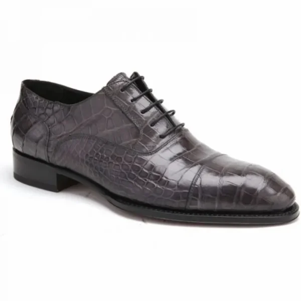 caporicci__genuine_alliga_0-2.webp Hot Caporicci 1102 Genuine Alligator Cap Toe Shoes Gray