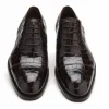 Outlet Caporicci 1102 Genuine Alligator Cap Toe Shoes Dark Brown DarkBrown