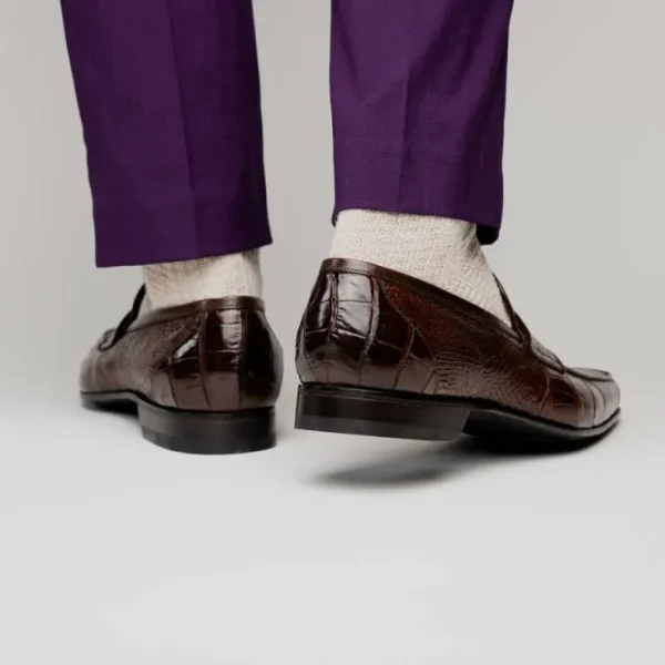 caporicci__genuine_alliga_15.webp New Caporicci 9961 Genuine Alligator Penny Loafers Brown DarkBrown