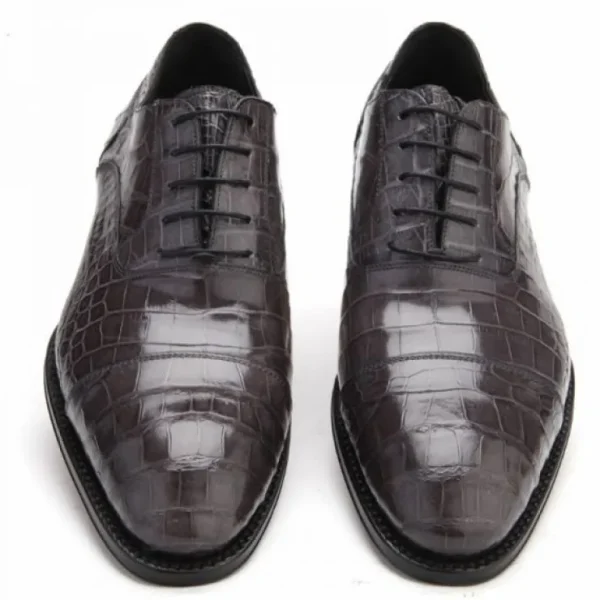 caporicci__genuine_alliga_2-1.webp Hot Caporicci 1102 Genuine Alligator Cap Toe Shoes Gray