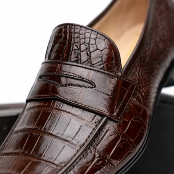 caporicci__genuine_alliga_2-2.webp New Caporicci 9961 Genuine Alligator Penny Loafers Brown DarkBrown