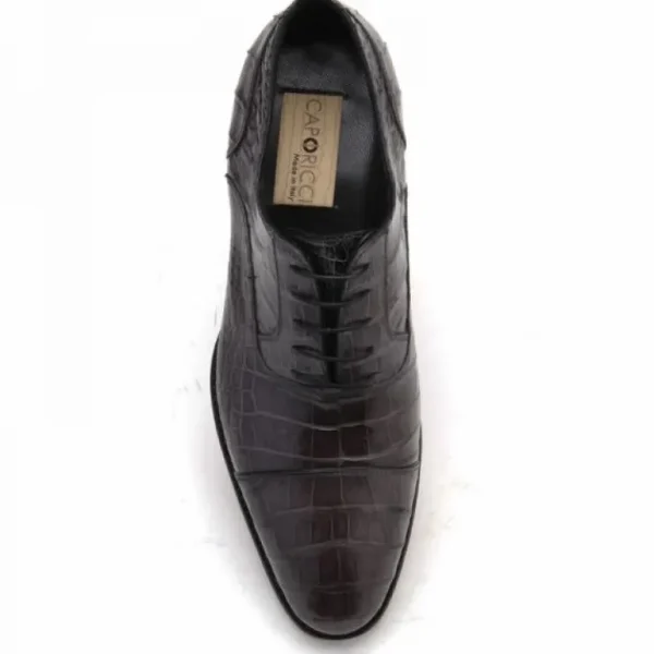 caporicci__genuine_alliga_3-1.webp Hot Caporicci 1102 Genuine Alligator Cap Toe Shoes Gray