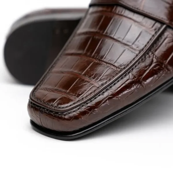 caporicci__genuine_alliga_3-2.webp New Caporicci 9961 Genuine Alligator Penny Loafers Brown DarkBrown