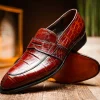 Outlet Caporicci 1208 Genuine Alligator Apron Toe Penny Loafers Gold