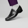 Cheap Caporicci 9961 Genuine Alligator Penny Loafers Size 9 Black