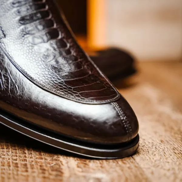 caporicci__ostrich_amp_pe_7.webp Fashion Caporicci 3324 Ostrich & Peccary Loafers Dark Brown DarkBrown