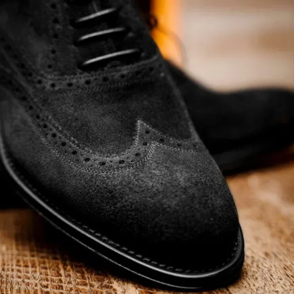 caporicci__suede_wingtip__10.webp Cheap Caporicci 921 Suede Wingtip Oxfords Black