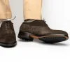 Outlet Caporicci 921 Suede Wingtip Oxfords Dark Brown DarkBrown