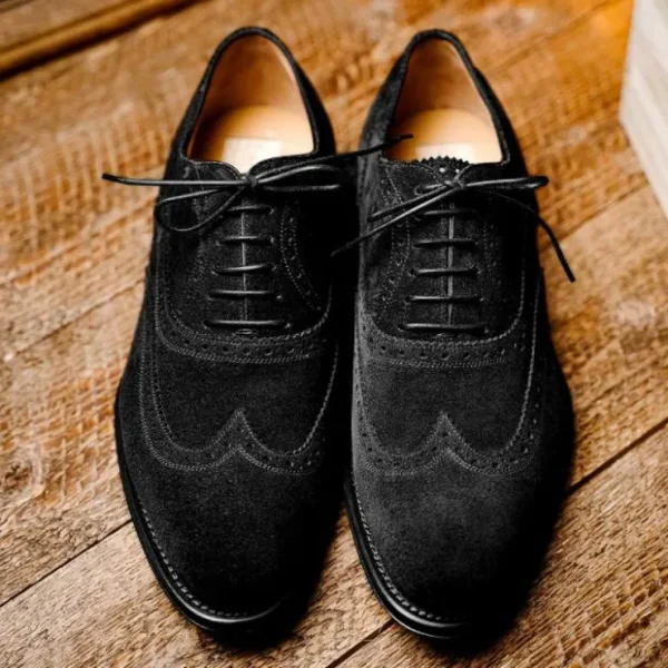 caporicci__suede_wingtip__11.webp Cheap Caporicci 921 Suede Wingtip Oxfords Black
