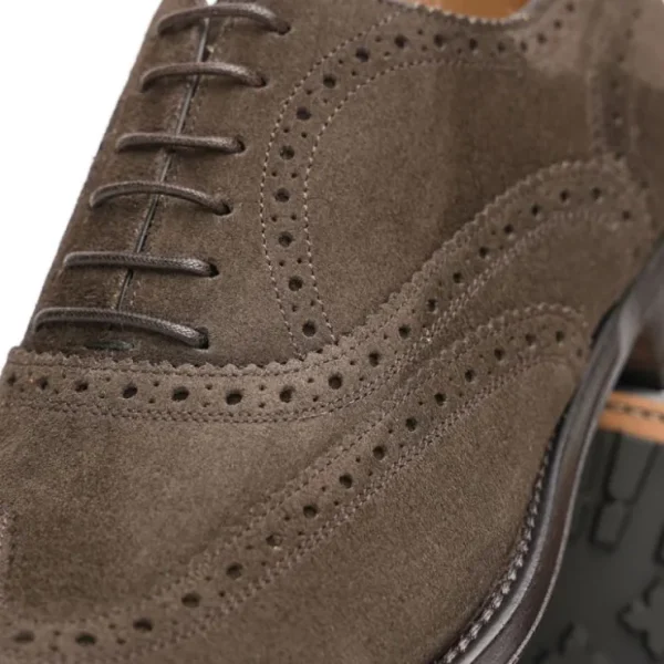 Outlet Caporicci 921 Suede Wingtip Oxfords Dark Brown DarkBrown
