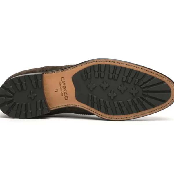 Outlet Caporicci 921 Suede Wingtip Oxfords Dark Brown DarkBrown