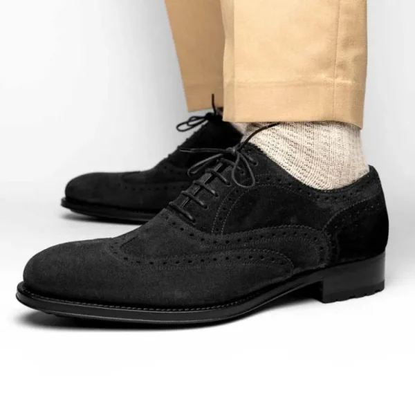 caporicci__suede_wingtip__4.webp Cheap Caporicci 921 Suede Wingtip Oxfords Black