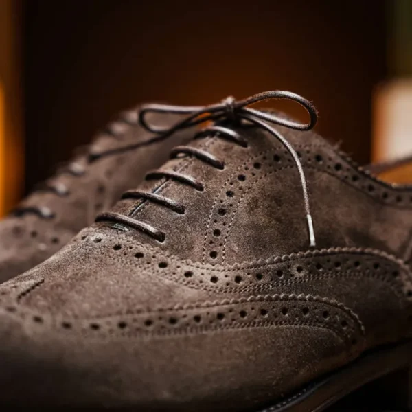 Outlet Caporicci 921 Suede Wingtip Oxfords Dark Brown DarkBrown