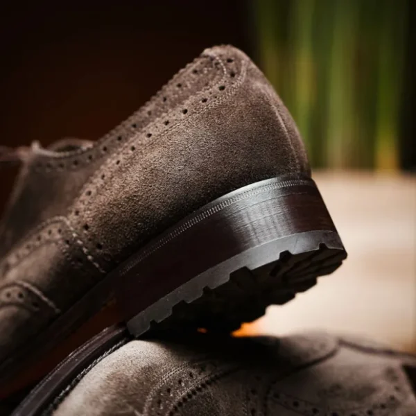 Outlet Caporicci 921 Suede Wingtip Oxfords Dark Brown DarkBrown