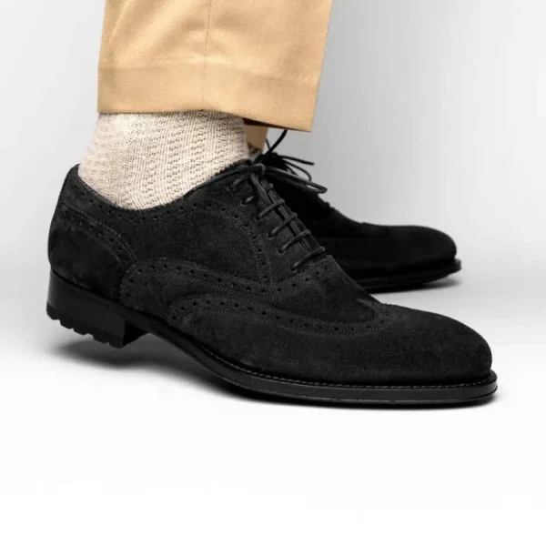 caporicci__suede_wingtip__6.webp Cheap Caporicci 921 Suede Wingtip Oxfords Black