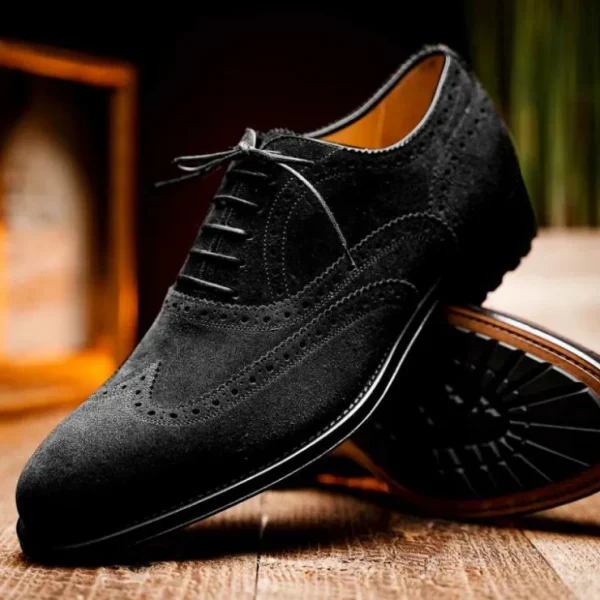 caporicci__suede_wingtip__7.webp Cheap Caporicci 921 Suede Wingtip Oxfords Black