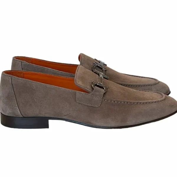 corrente__suede_bit_loafe_0-1.webp Best Sale Corrente 6472 Suede Bit Loafer Taupe