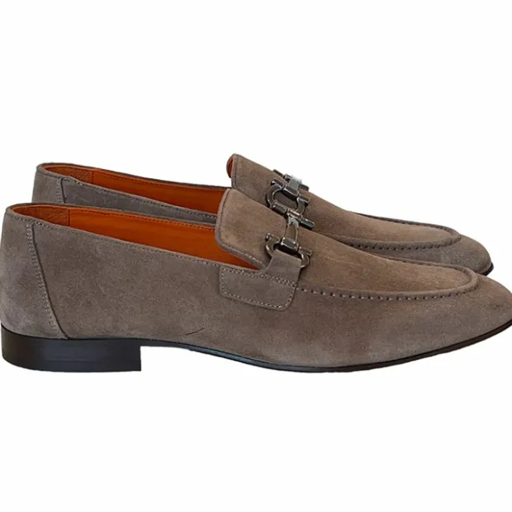 Best Sale Corrente 6472 Suede Bit Loafer Taupe