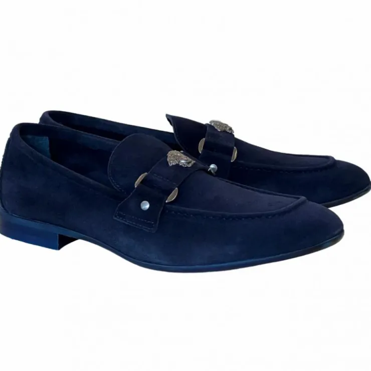 New Corrente 5229 Suede Ornament Loafer Navy