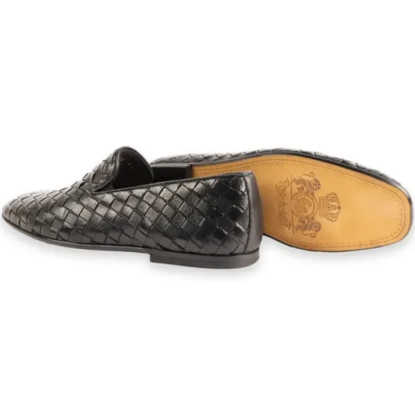 corrente__veneta_hand_wov_2.webp Clearance Corrente 6615 Veneta Hand Woven Loafers Black