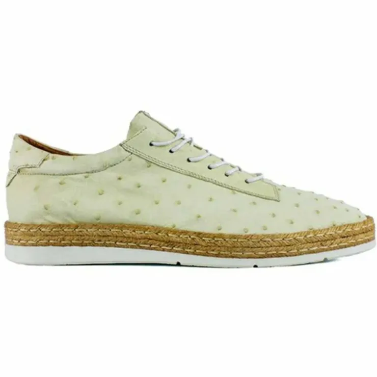 Flash Sale Corrente by Pelle Line Monacro P00010 Ostrich Fashion Sneakers Bone