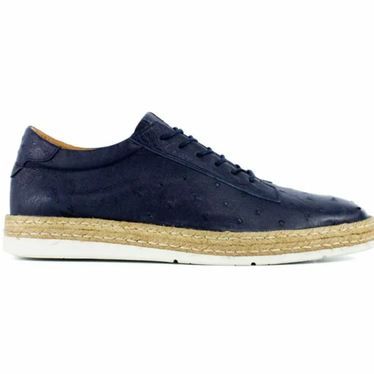 Shop Corrente by Pelle Line Monacro P00012 Ostrich Fashion Sneakers Navy