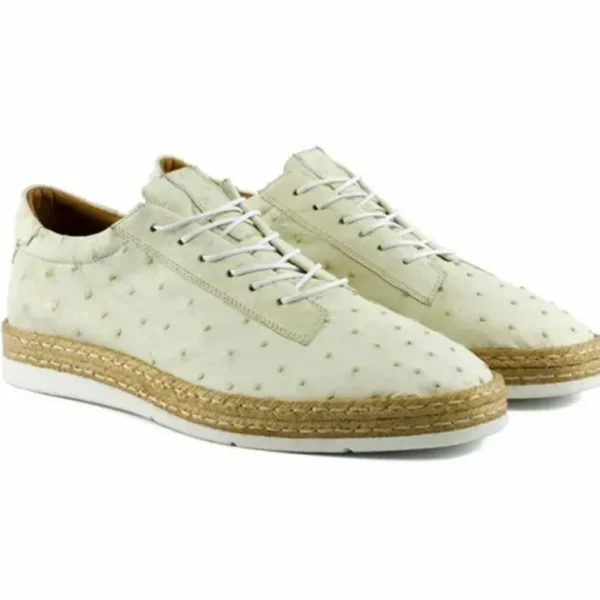 Flash Sale Corrente by Pelle Line Monacro P00010 Ostrich Fashion Sneakers Bone