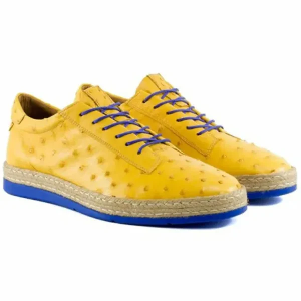 corrente_by_pelle_line_mo_1.webp Flash Sale Corrente by Pelle Line Monacro P0001 Ostrich Fashion Sneakers Yellow