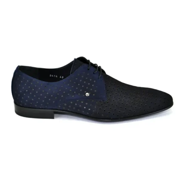 corrente_c__nubak_perfora_1-1.webp New Corrente C148 2414 Nubak Perforated Lace Up Shoes Navy