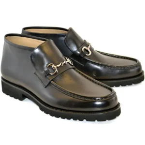 Clearance Corrente C029-5786 Bit Buckle Ankle Boots Black