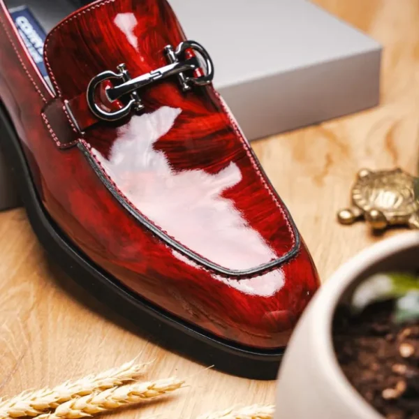 corrente_c_bit_loafer_sho_7.webp Outlet Corrente C0001206-7249 Bit Loafer Shoes Marble Red MarbleRed