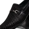 Fashion Corrente C022-5776 Buckle Woven Loafer Shoes Black